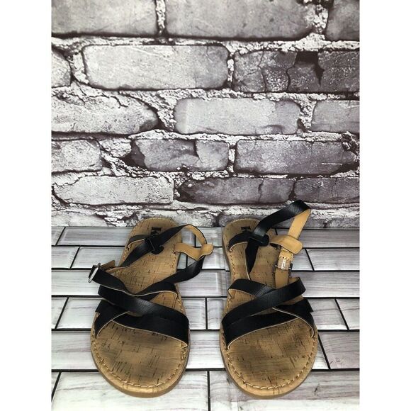 Korks Kork-Ease Black Leather Cork Cross Strap Sandals Women’s Sz 6.5M US/37EU - Picture 4 of 16